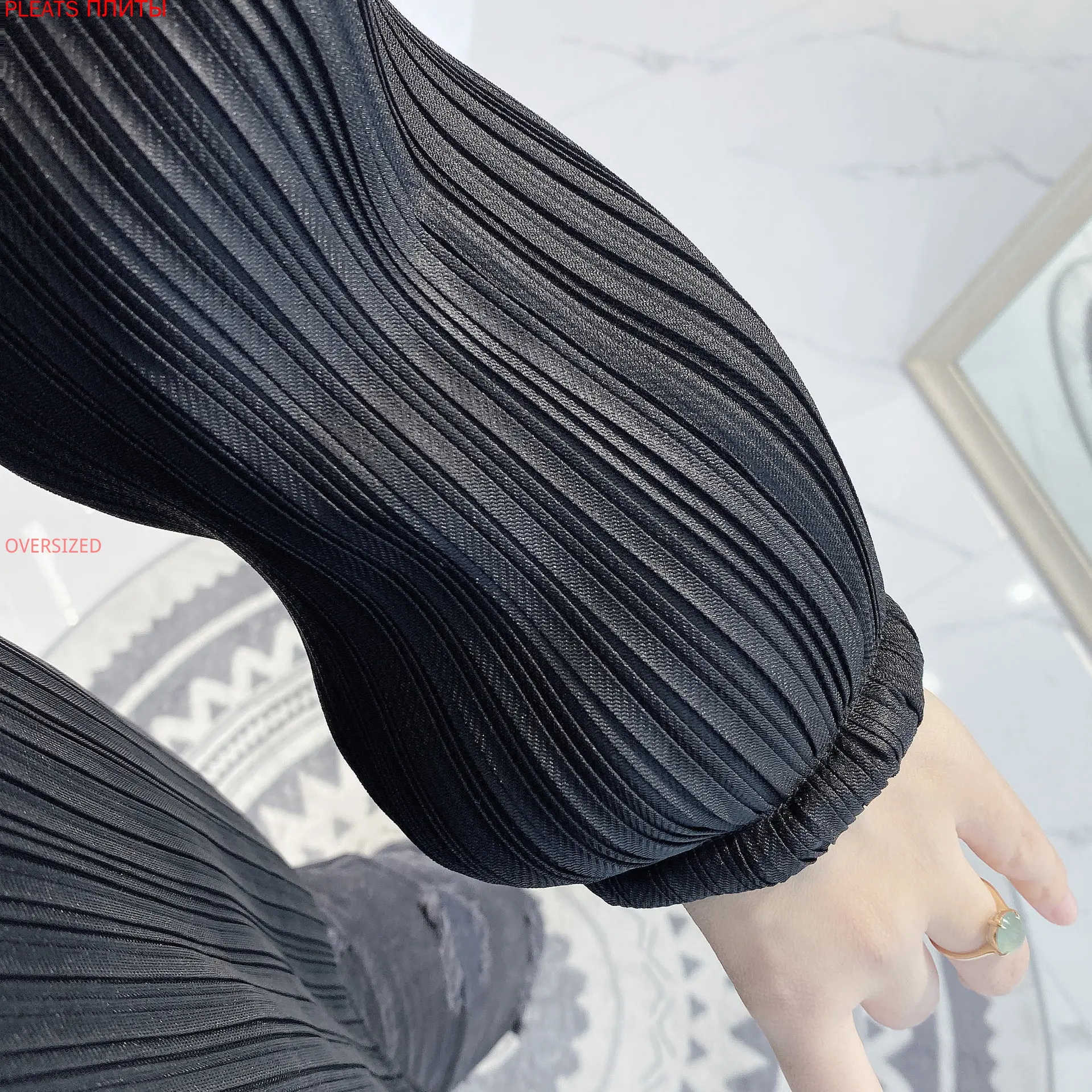 

Miyake pleated Korean zipper cotton padded jacket winter