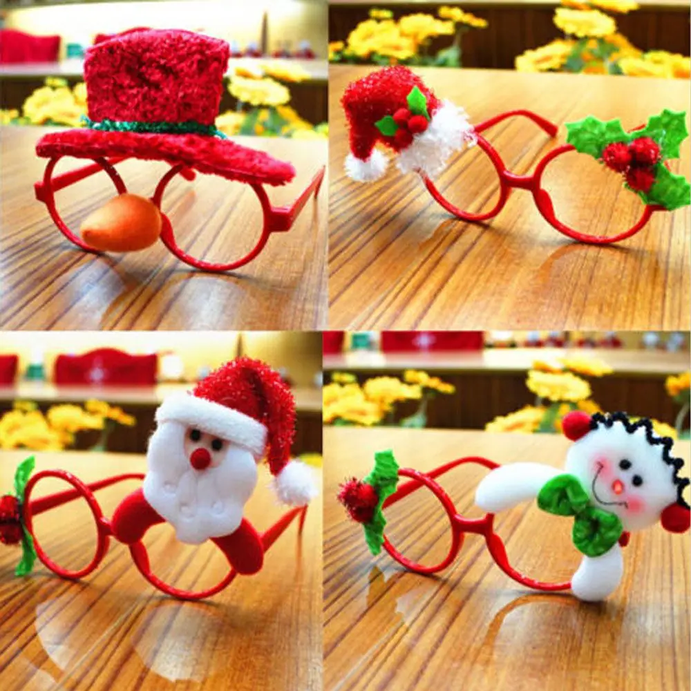 Funny Christmas Glasses Novelty Party Dress Santa Claus Rabbit Hats Eyeglasses Frame Decoration Kids Children Gifts | Игрушки и хобби