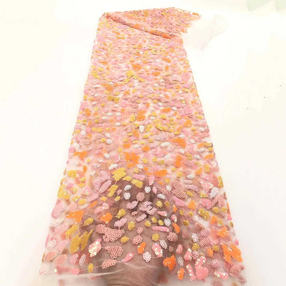 

Sinya new style sequins net lace Women wedding dress material high quality French lace fabrics embroidery tulle lace