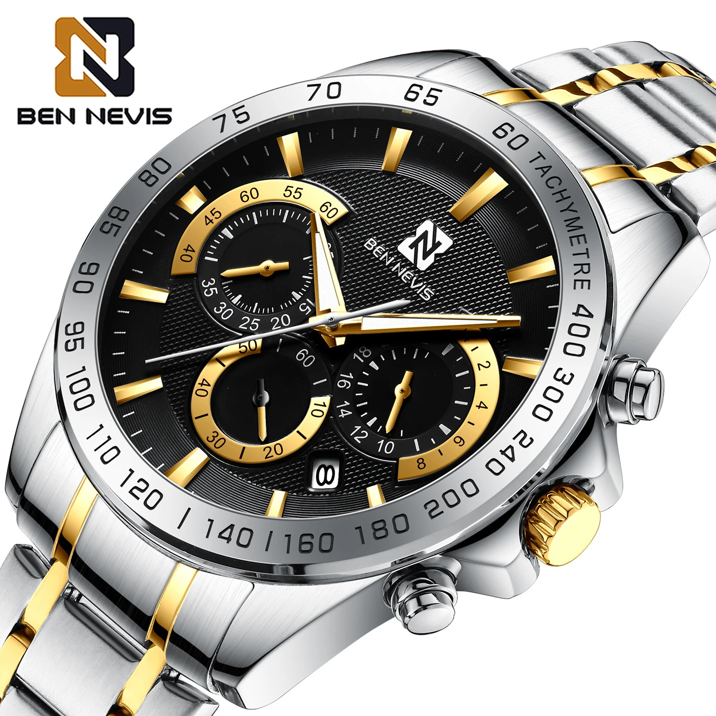 

BEN NEVIS Top Luxury Men Watches Stainless Steel Sport Car Chronograph Quartz Mens Wrist Watch Brand Male Waterproof Clock reloj