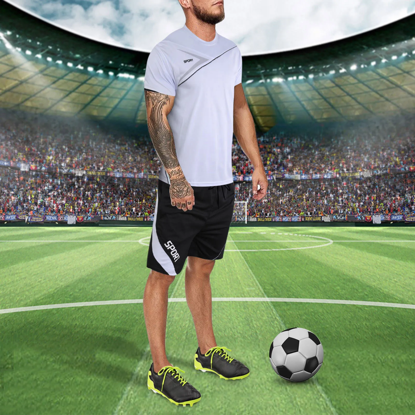 

Мужские спортивные комплекты с комбинированным цветным рисунком, Европейский Кубок 2021, лидер продаж, футбольная тренировочная одежда, дыша...