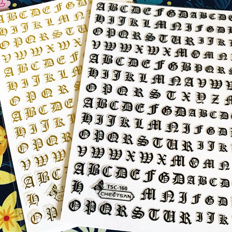 Новые Красочные английский alphabet3d дизайн ногтей наклейки для Наклейка штамповки