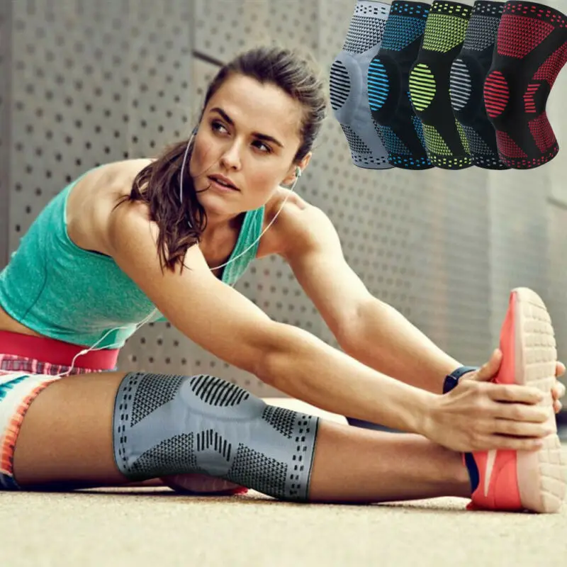 Спортивный наколенник с силиконовой подкладкой компрессионный фиксатор колена