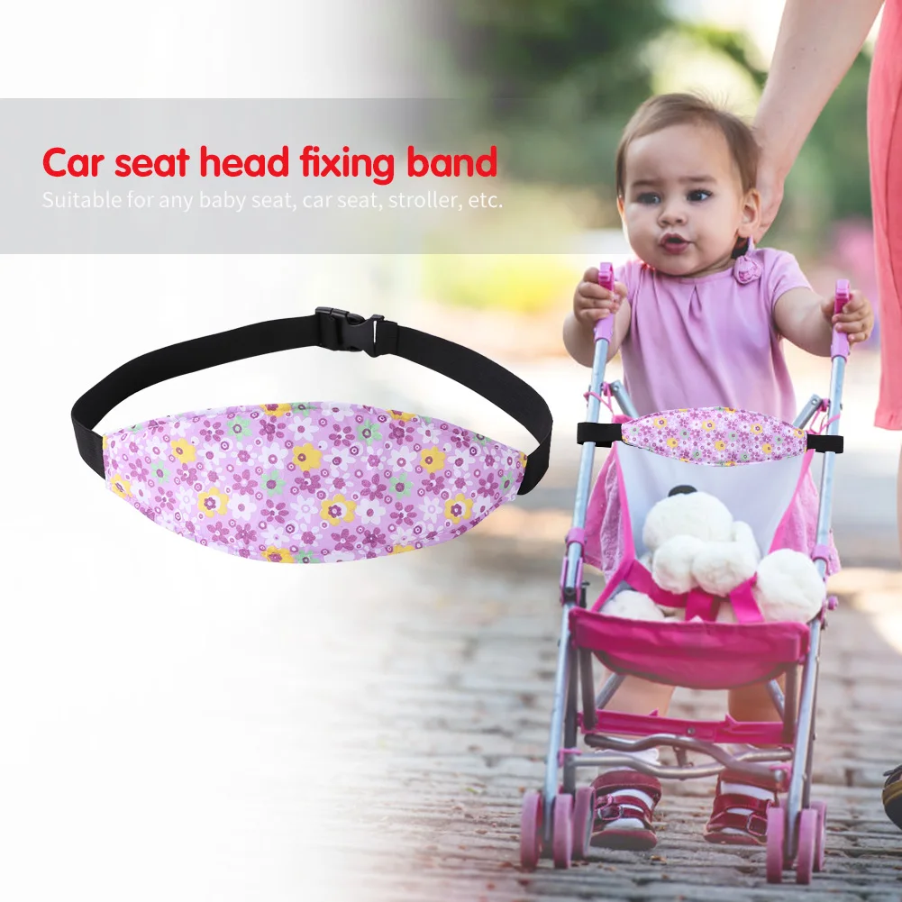 

Flower Printed Baby Stroller Belt Sleeping Pram Safety Pews Head Fixed Belt Doze Band Car Supporter Baby Protection Equipment