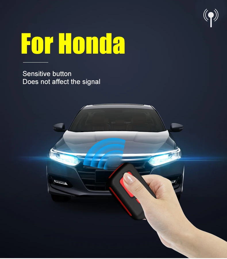 ABS+ силиконовый для ключа автомобиля чехол для электронный контроллер дросселя для Honda Civic CRV HR-V HRV пилот соглашение о Одиссее 2013- удаленный смарт-ключ чехол