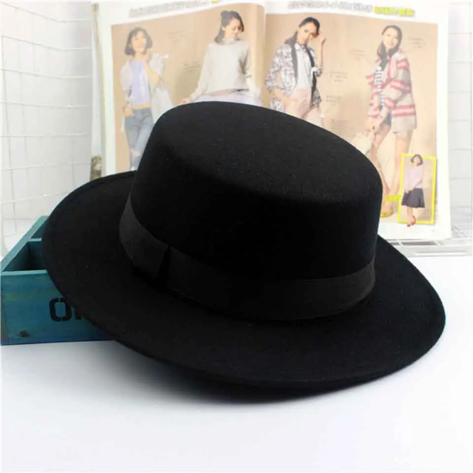 Детская фетровая шляпа из искусственной шерсти с черной лентой | Аксессуары для