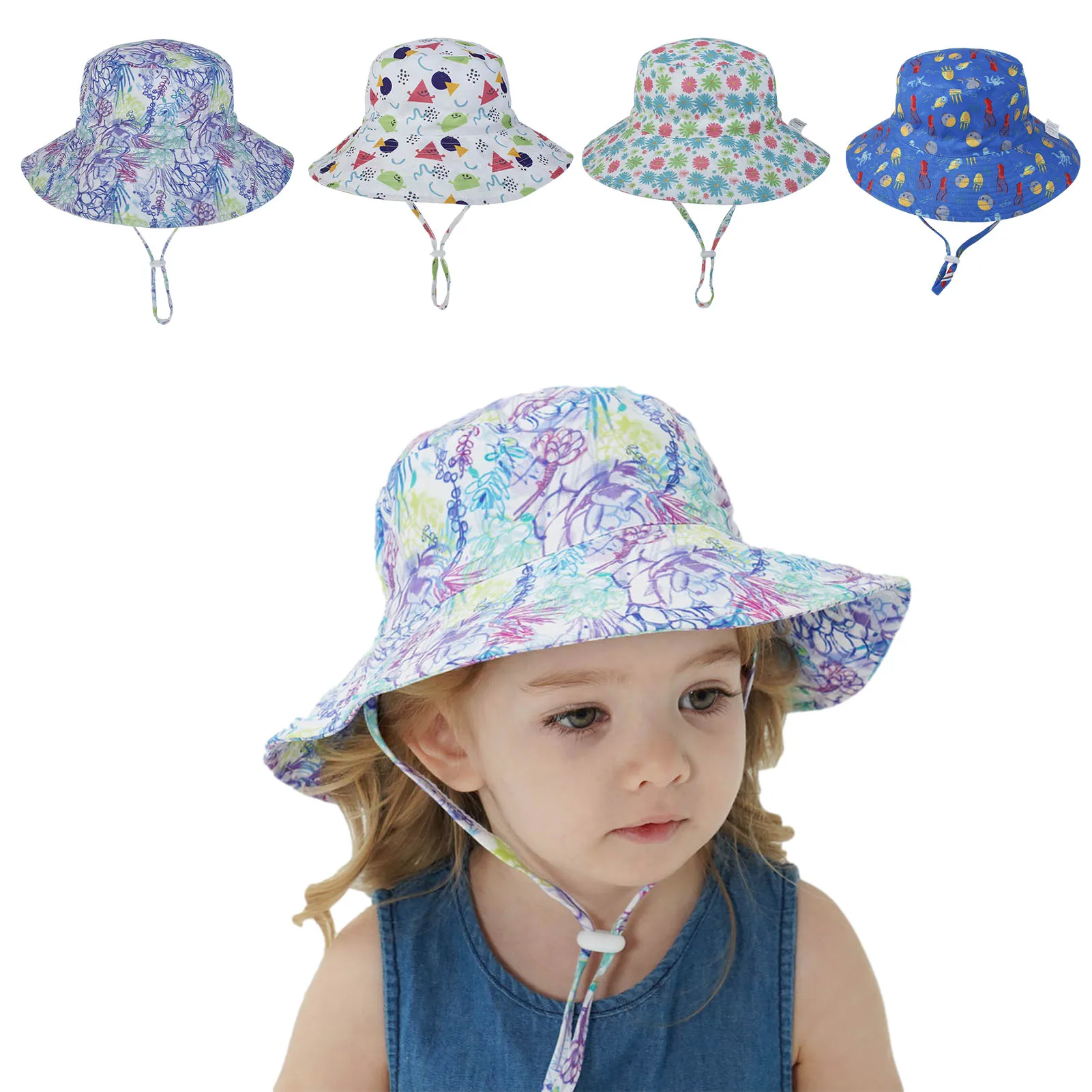 

Baby Sun Hat Sun Protection Beach Bucket Hat Wide Brim Summer Cap Men And Women Baby Breathable Basin Hat Cute Fisherman Hat