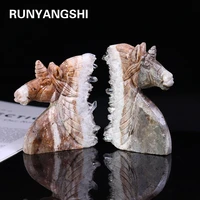 natural crystal unicorn hand carving gemstones animals reiki clear cluster healing stones for home decoration