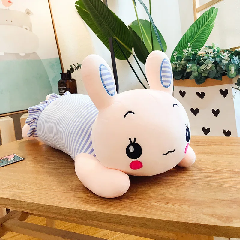 

100cm Cute Big Size Stuffed Rabbit Plush Doll Long Striped Sleep Bunny Pillow Gift To Send Girls Decorative Factory Wholesale