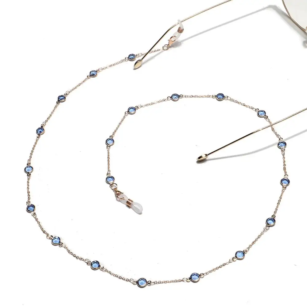 Модные очки с кристаллами и бусинами ожерелье шнурок ремешок Нескользящие цепи