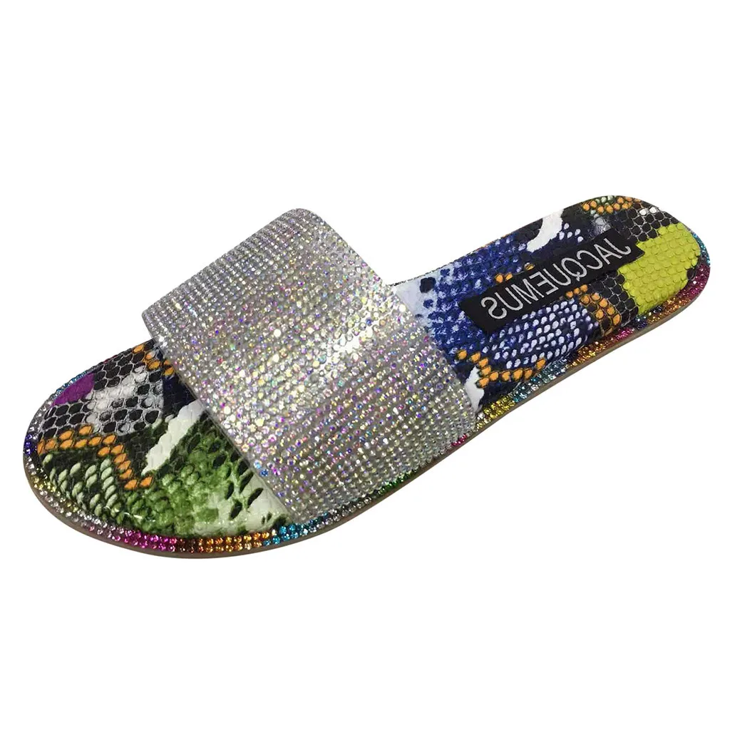 Шлепанцы женские со змеиным принтом фонарь повседневная обувь для пляжа