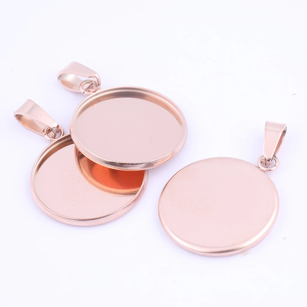 Рамки основания кабошона из нержавеющей стали с покрытием розового золота 10 шт. 20