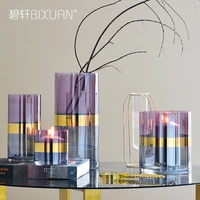 minimalist vase nordic creative glass transparent gold hydroponics room decorations vintage wazon na kwiaty home decore bk50hp