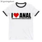 Футболка женская с принтом анальных букв, белый смешной Топ, кавайная одежда в стиле Харадзюку, модная рубашка, лето