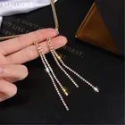 XIALUOKE S925 игла 2021 тренд длинные кисточки серьги с подвесками и стразами для женщин легкие Роскошные хрустальные цепи серьги ювелирные изделия
