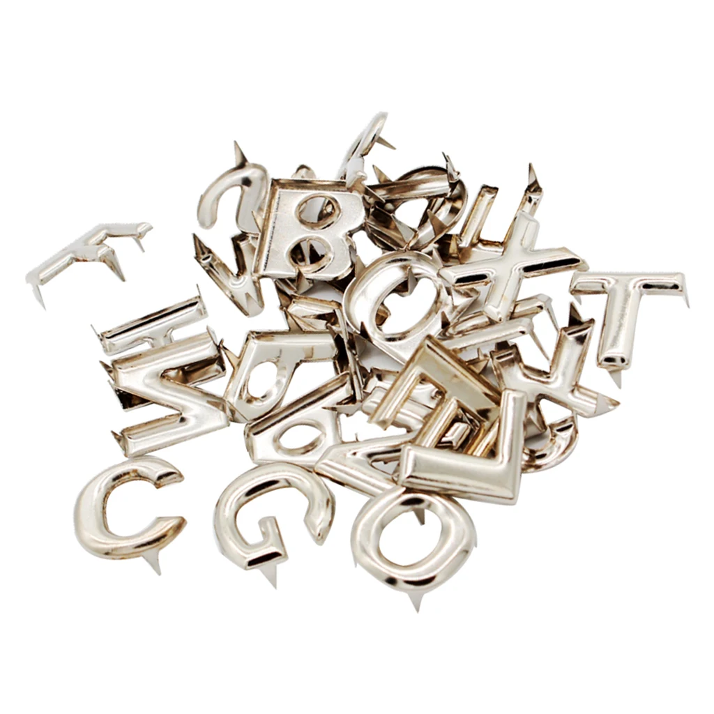 

26Pcs English Letters A-Z Claw Nails Punk Rivets Stud Shoes Bags Accessories