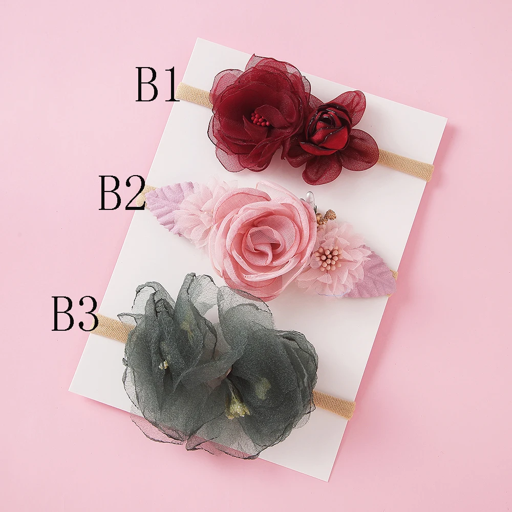 

Нейлоновые детские повязки на голову для девочек, 36 шт./лот, винтажная нейлоновая повязка на голову с цветами, тюрбан, искусственный головно...