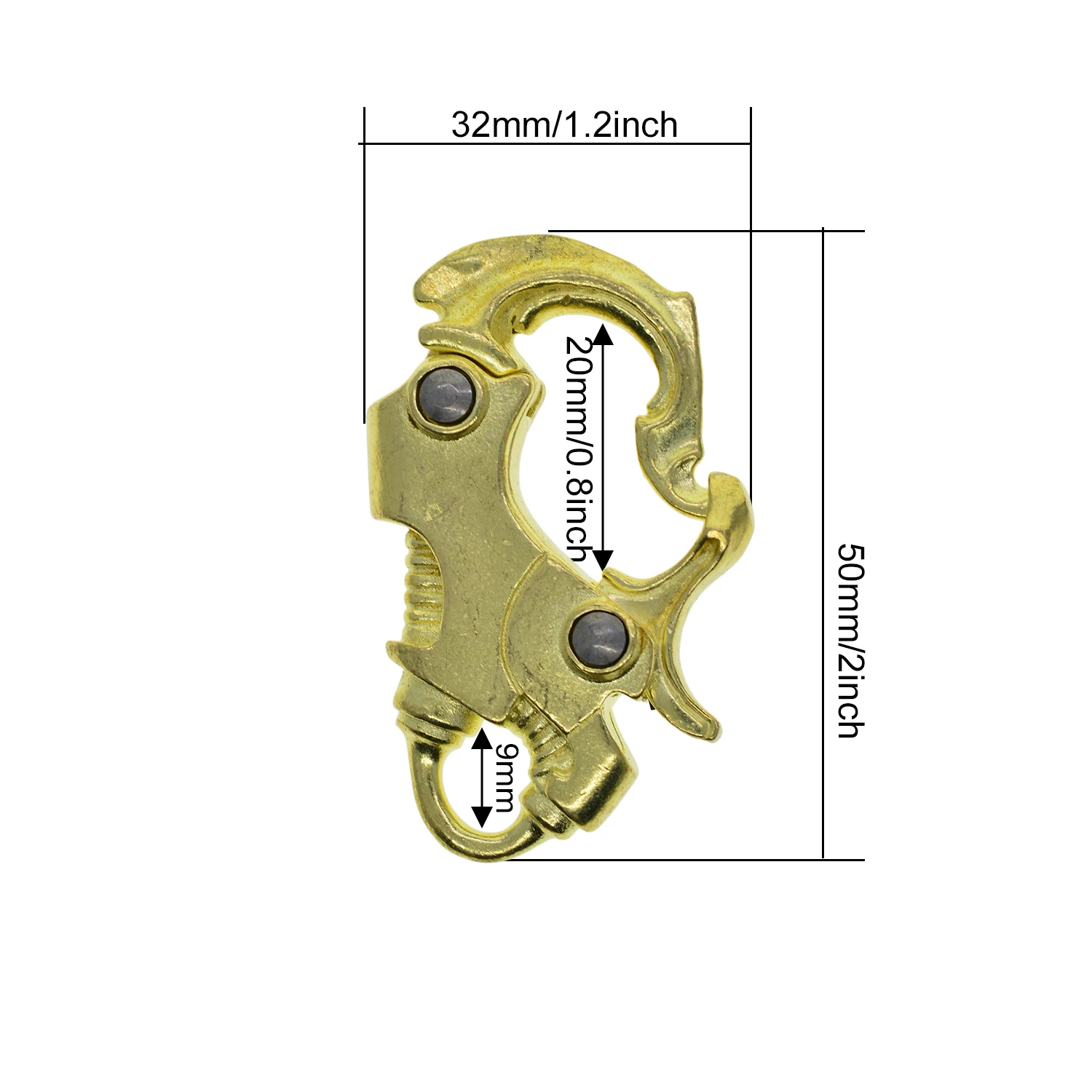 Латунный шведский морской карабин с защелкой быстросъемный для кожаного ремесла