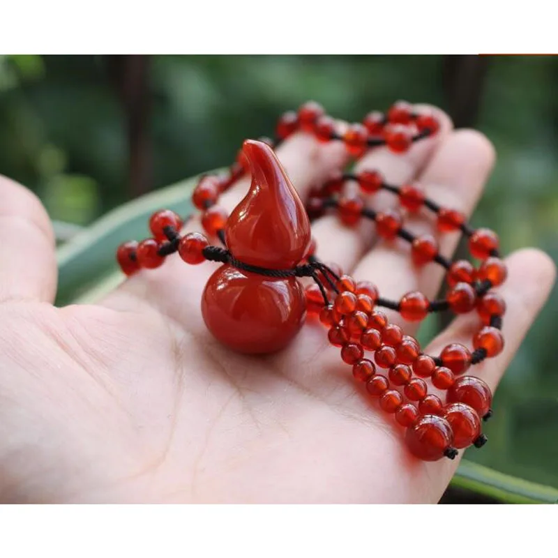 Нефритовое ожерелье цепочка для свитера натуральный красный агат и бусины их