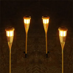 Светильник бамбуковый на солнечной батарее, IP65, 2 шт.лот