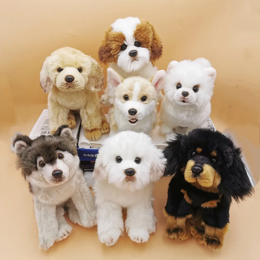 

High Quality Lovely Simulation Maltese Schnauzer Dog Plush Toy Simulation Wolf Animal Stuffed Toy Children's Toy Gift Home Decor