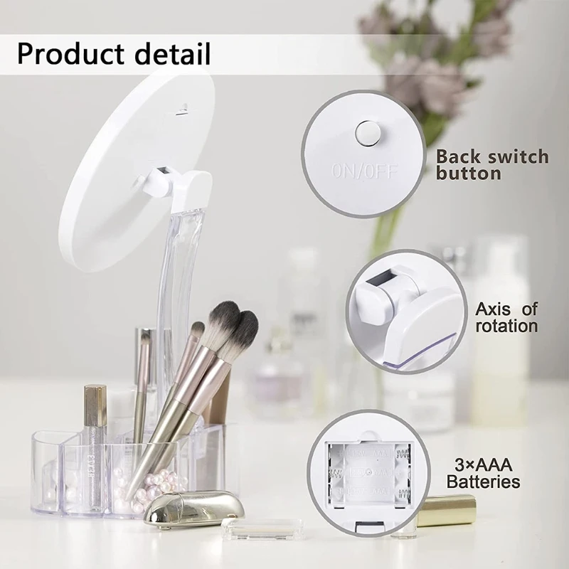 Зеркало для макияжа с светильник кой зеркало туалетного столика 10-кратным