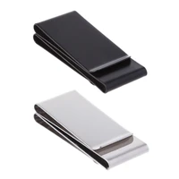 stainless steel slim double sided money clip purse wallet credit card id holder