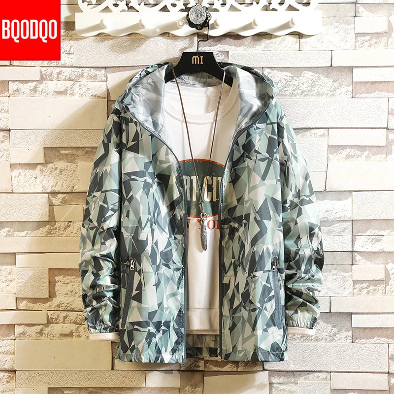 Камуфляжный принт уличная куртка пальто для мужчин Осенняя мешковатая дышащая