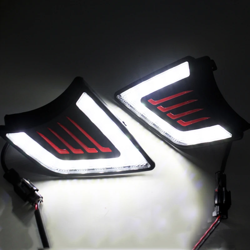 PMFC DRL LED Daytime Running Light Daylight Front Fog Lamp Waterproof Signal Style For Toyota Hilux Vigo 2012 2013 2014 2015 | Автомобили