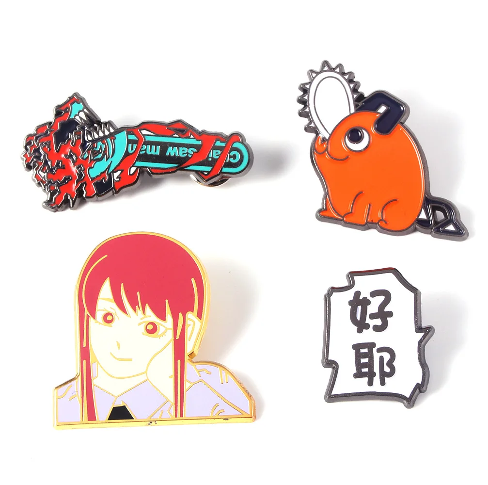 

Newest Anime Chainsaw Man Metal Badge Pin Badge Cosplay Pochita Souvenir Collection Brooch Pins Accessories Props Fan Gifts