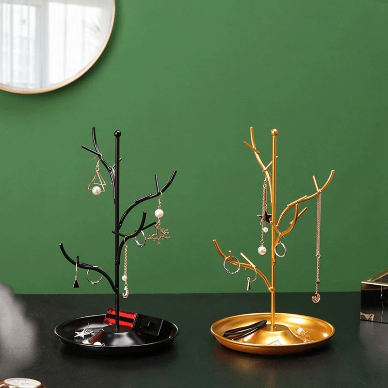 

Jewelry Display Stand Rack Tree Stand Iron Necklace Earring Holder Bracelet Fashion Organizer