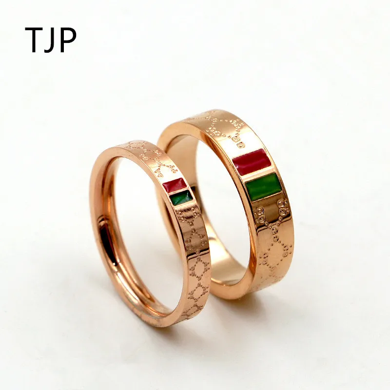 Женское кольцо из нержавеющей стали с покрытием розового золота в классическом