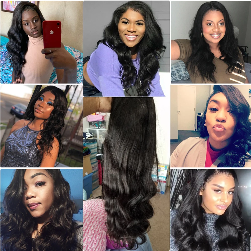 Бразильские волнистые фронтальные парики из человеческих волос 13*4 парик