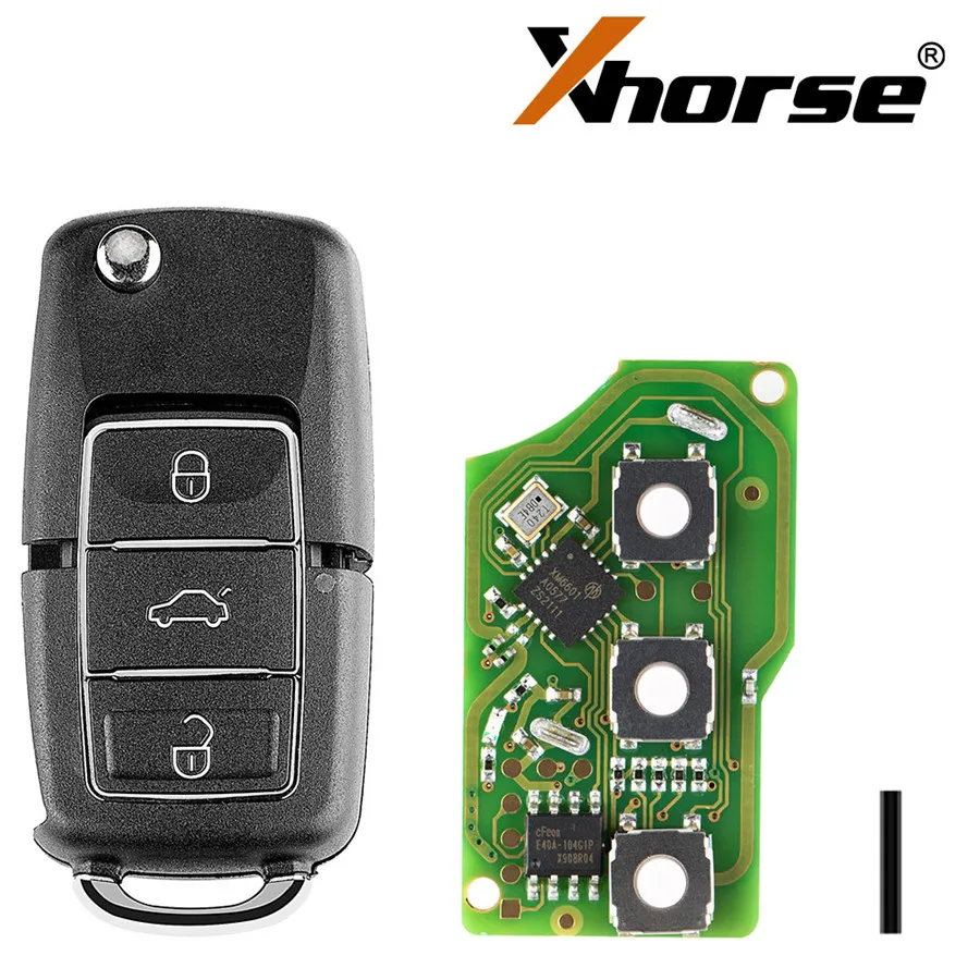 Xhorse XKB506EN проводной дистанционный ключ для VW B5 Flip 3 кнопки Extreme Black английская