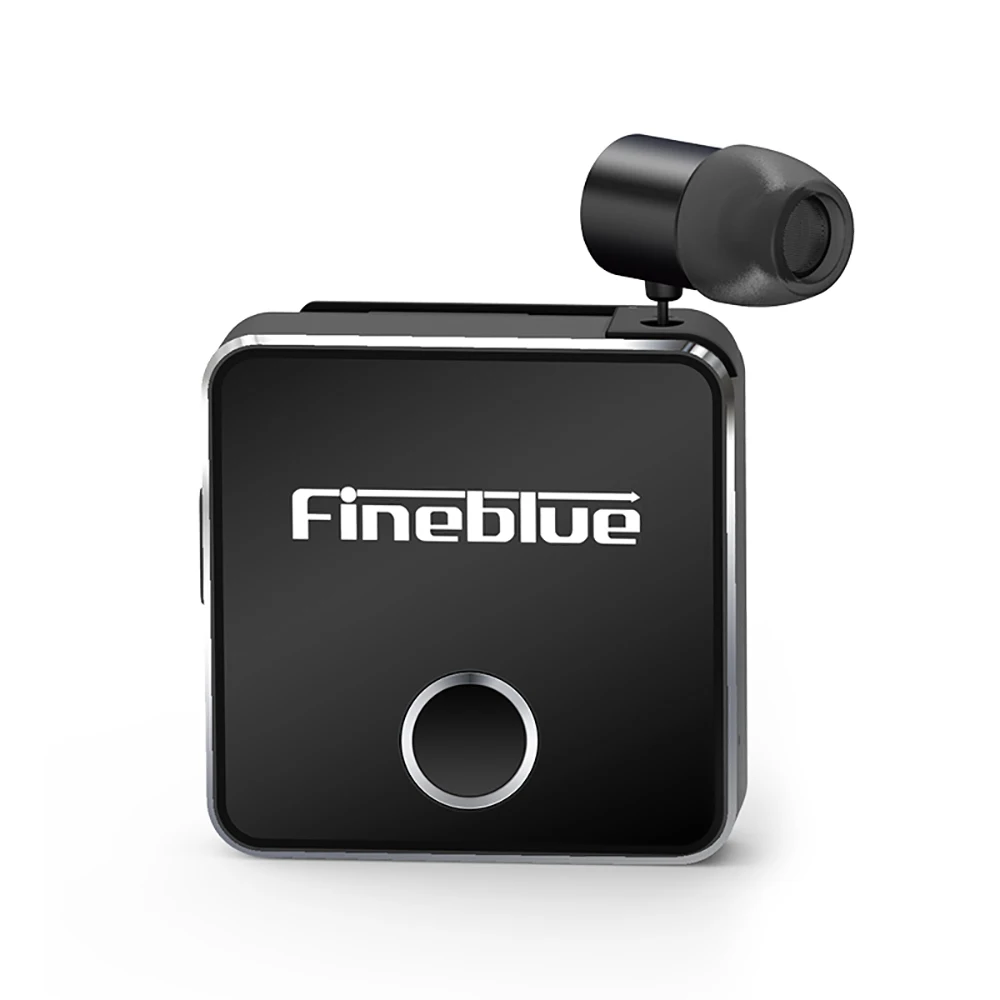Черный Fineblue F1 Bluetooth 5,0 зажим для наушников на кабель вытяжной наушник беспроводные музыкальные гарнитуры Вибрация оповещения Hands-free w/Mic - Цвет: Черный