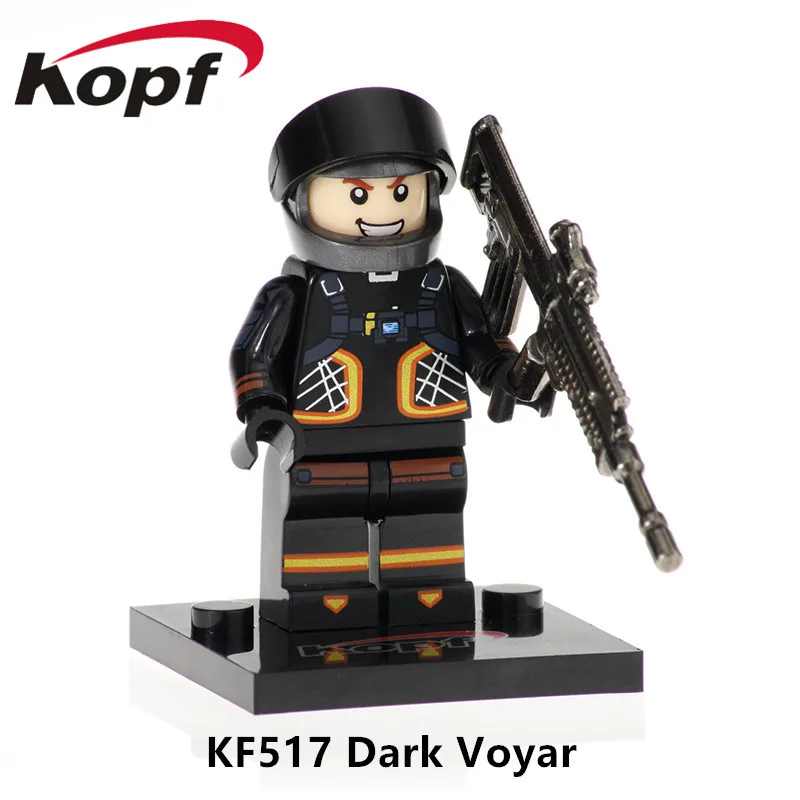 KF517 Without Box Одиночная строительных блоков с металлическим оружейным стрелком игра небо лиса выгорание Белый Костюм Фигурки для детей Коллекция игрушек KF671 - Color: KF517 Without Box