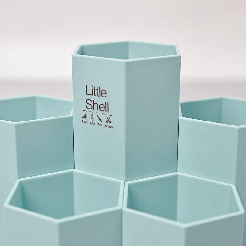

Honeycomb-shaped Pen Holder Combination Plastic Storage Box Desktop Stationery Makeup Brush Storage Box Student Office Supplies
