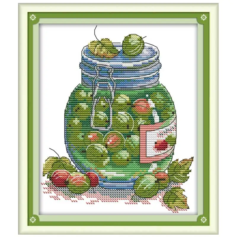 Картина Juicy gooseberry напечатанная на холсте 11CT 14CT наборы для рукоделия вышивка крестом набор