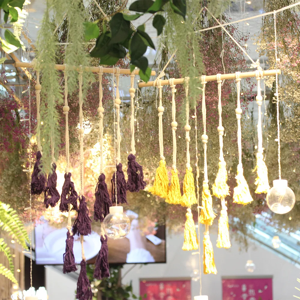 Красивые фото настенные гобелены Свадебные тканые подвесные одеяла с узлом