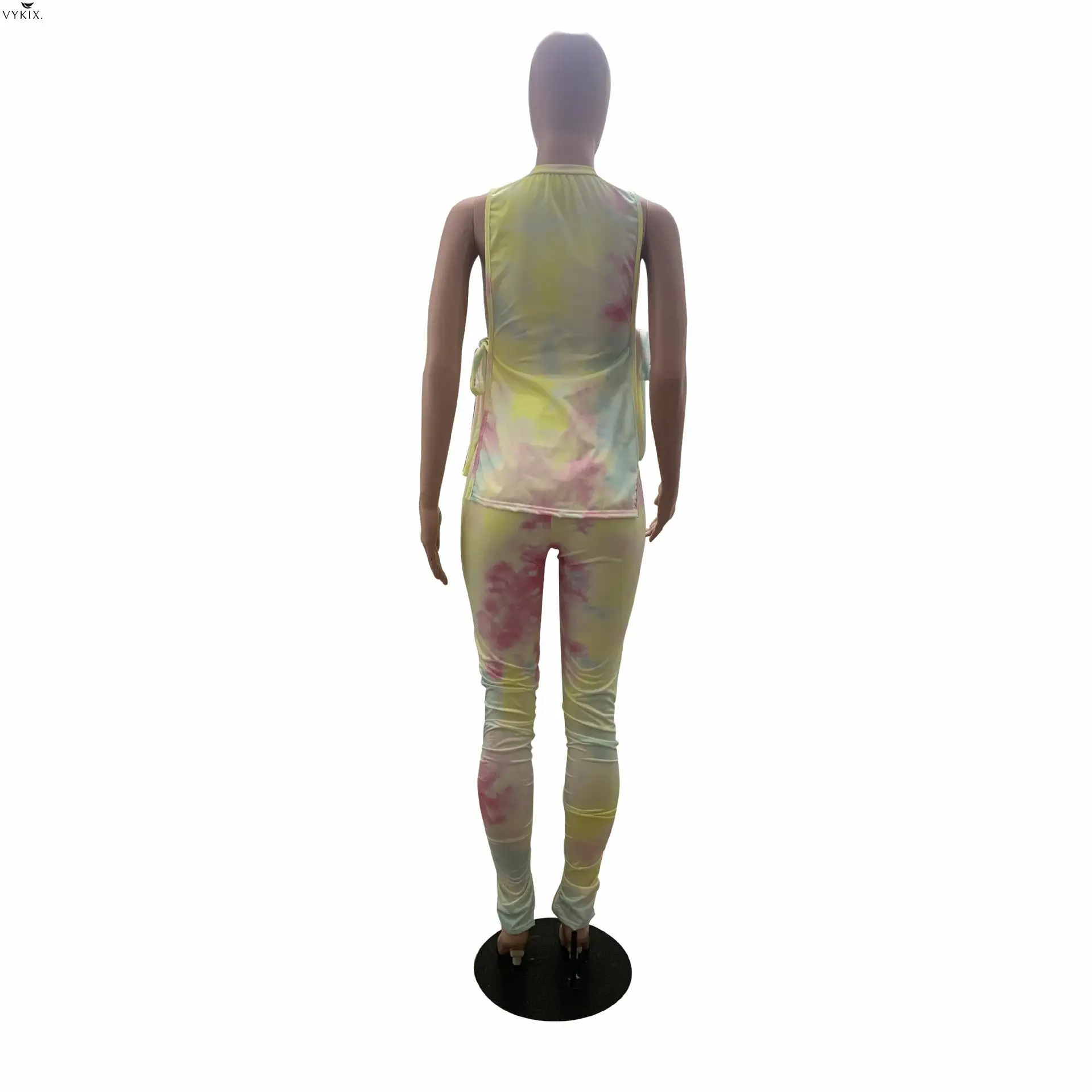 

Sports Tie Dye Women Set Two Pieces Set Tracksuit Crop Top Stacked Bell Bottom Jogger Sweatpant Suits Club Outfits Matching Sets