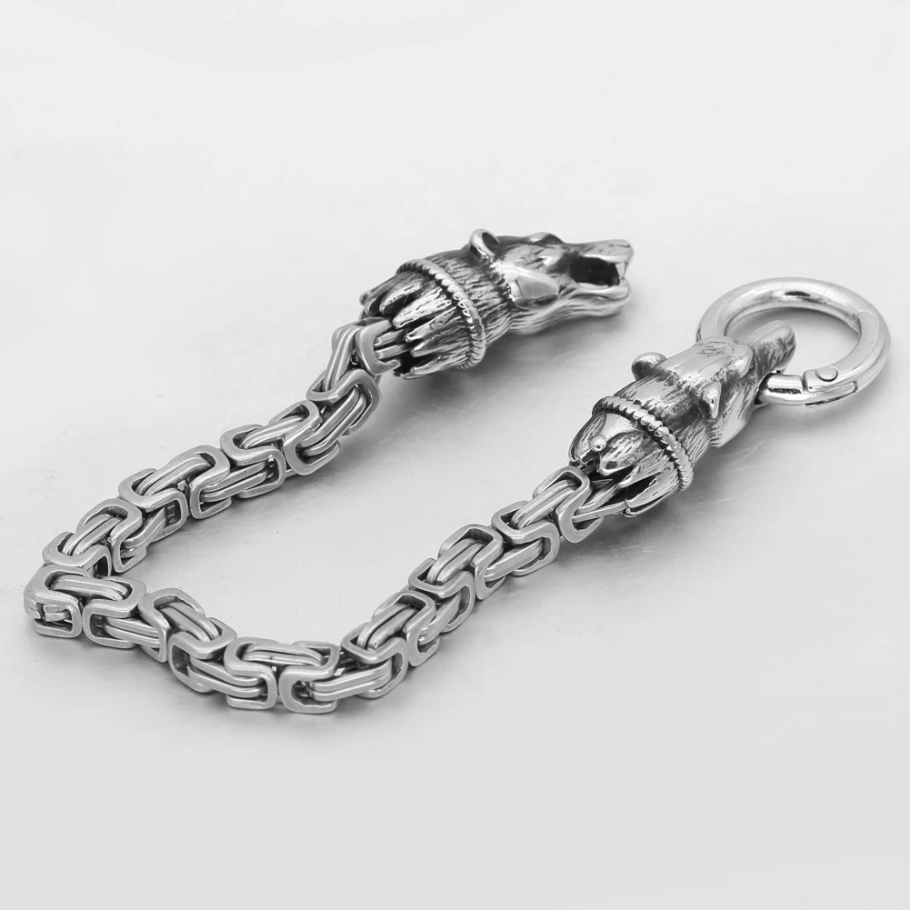 Норвежский викинг голова медведя король цепь браслет-амулет для мужчин