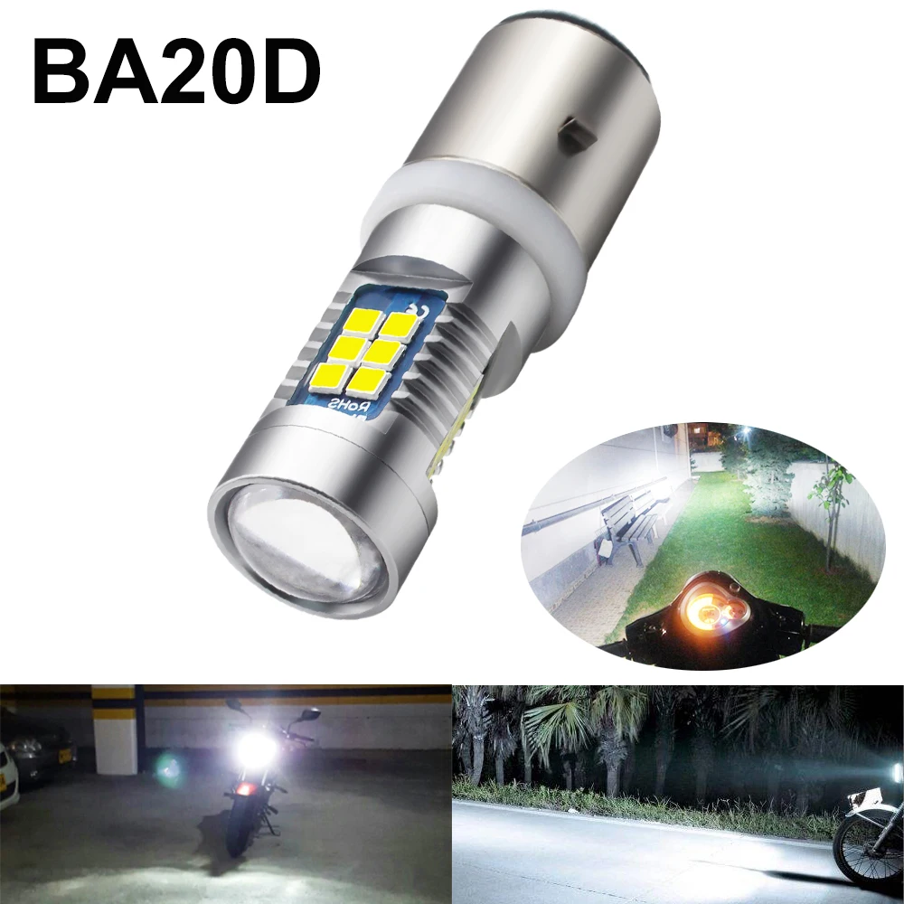 

1 шт. H6 BA20D светодиодсветодиодный лампы для мотоциксветильник, Hi/Lo 3030 SMD 21 светодиодные лампы 12 В, белый свет для мотоцикла, скутера светильник...
