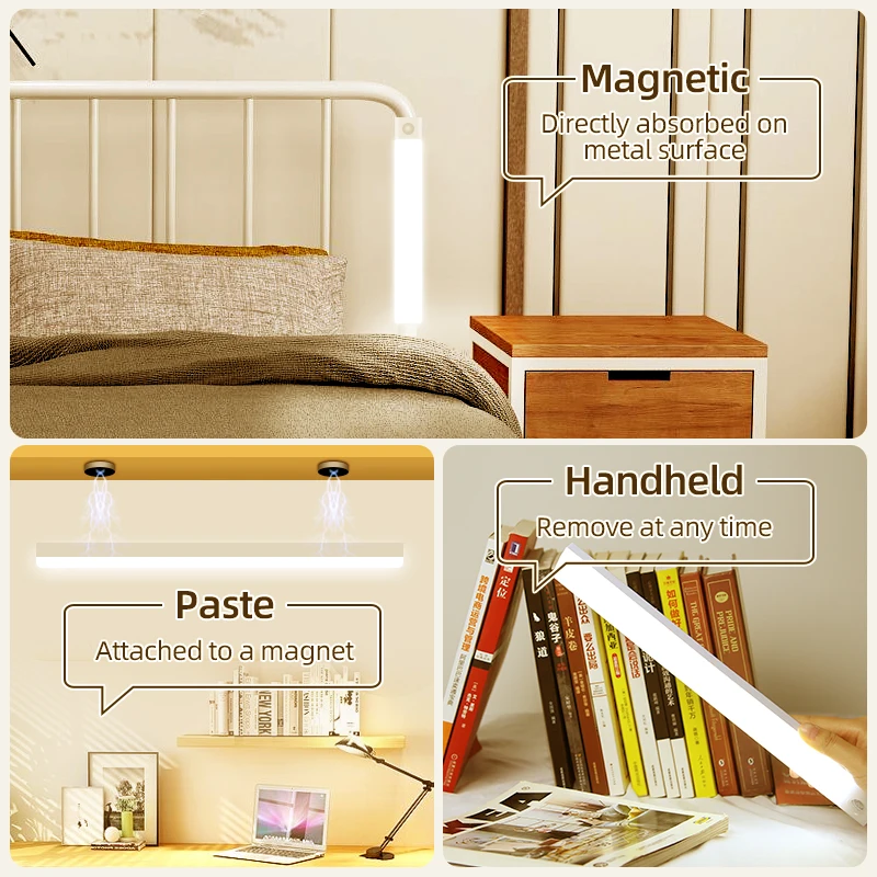 

74 LEDs Under Cabinet Led Lights For Kitchen Night Light 33cm Smart 6 Led Wall Lamp with Sensor Bedroom Closet Wardrobe Lighting