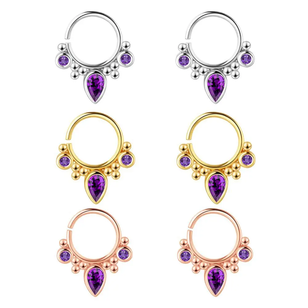 

1PC Fashion New Nose Ring Earrings Crystal Non Piercing Swirls Nose Rings Hoop For Women Men Body Body Hoop Jewelry