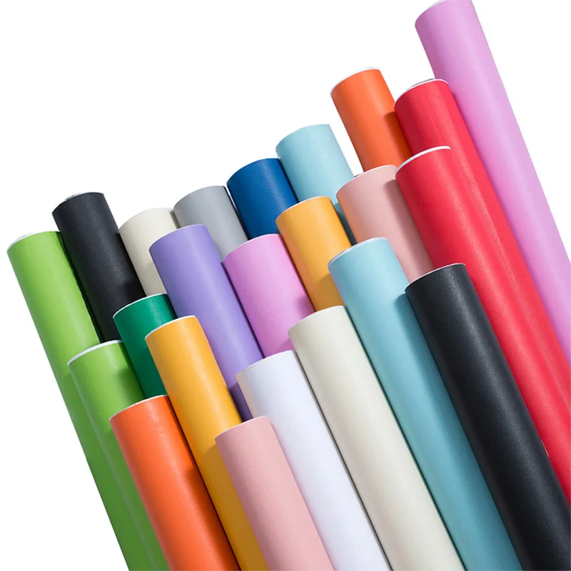 Новинка однотонные самоклеящиеся виниловые обои для декора гостиной