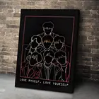 Картина BTS Силуэты красочная Картина на холсте, современный домашний декор комнаты