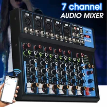 LEORY 7 каналов Bluetooth караоке проигрыватель DJ Mic аудио миксер