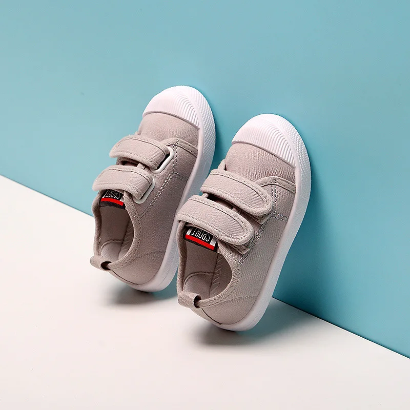 

Children Shoes for Kids Fashion 2021 New Solid Color Hook&Loop All-match Sneakers Breathable Non-slip Casual Sport Canvas Shoes