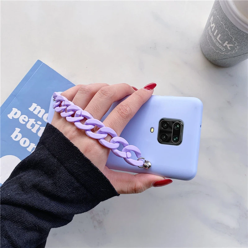 Silicone Bracelet Wriststrap Hand Band Phone Case For Xiaomi Redmi Note 9 Pro Max 9s redmi 9 8t 9a 9c 8 7 pro Soft Matte Cover