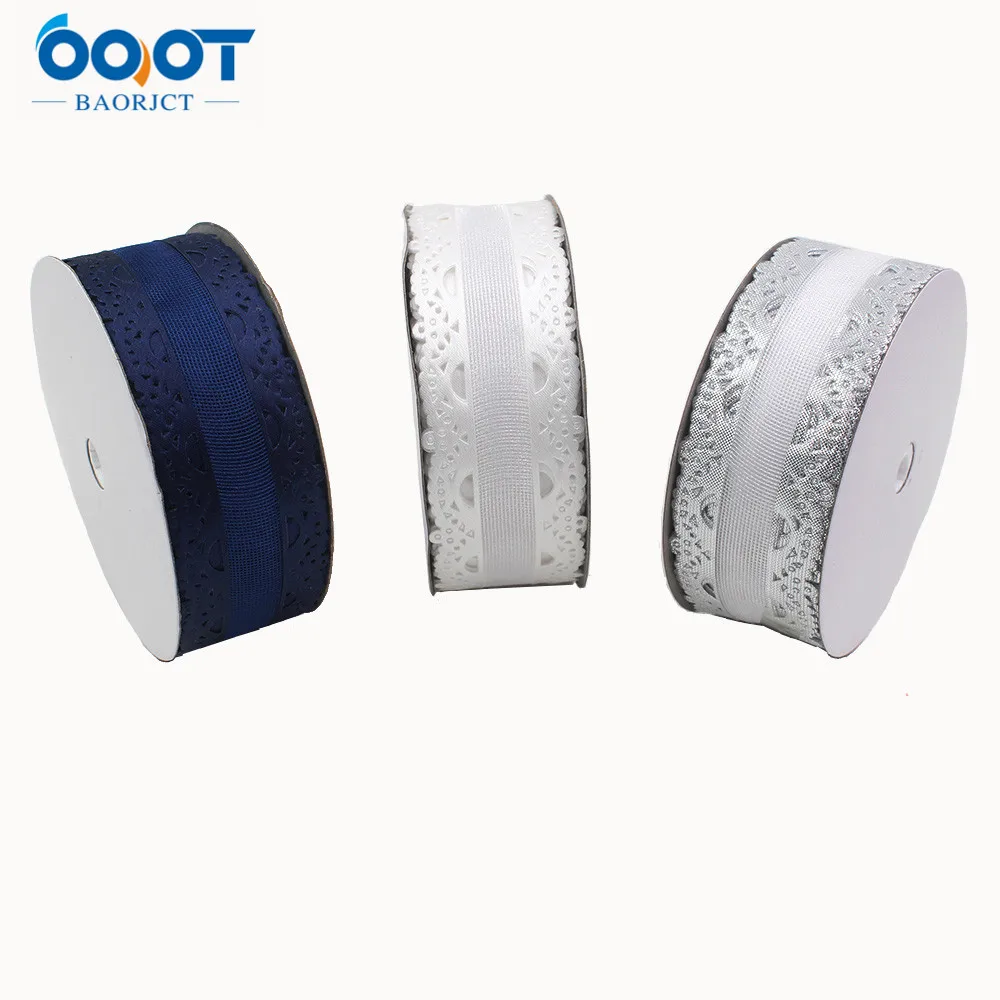 Цветные двусторонние ленты OOOT BAORJCT L-20401-191 38 мм 5 ярдов полые цветы аксессуары для